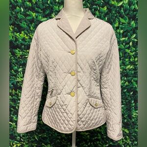Talbots Cream Quilted Puffer Jacket